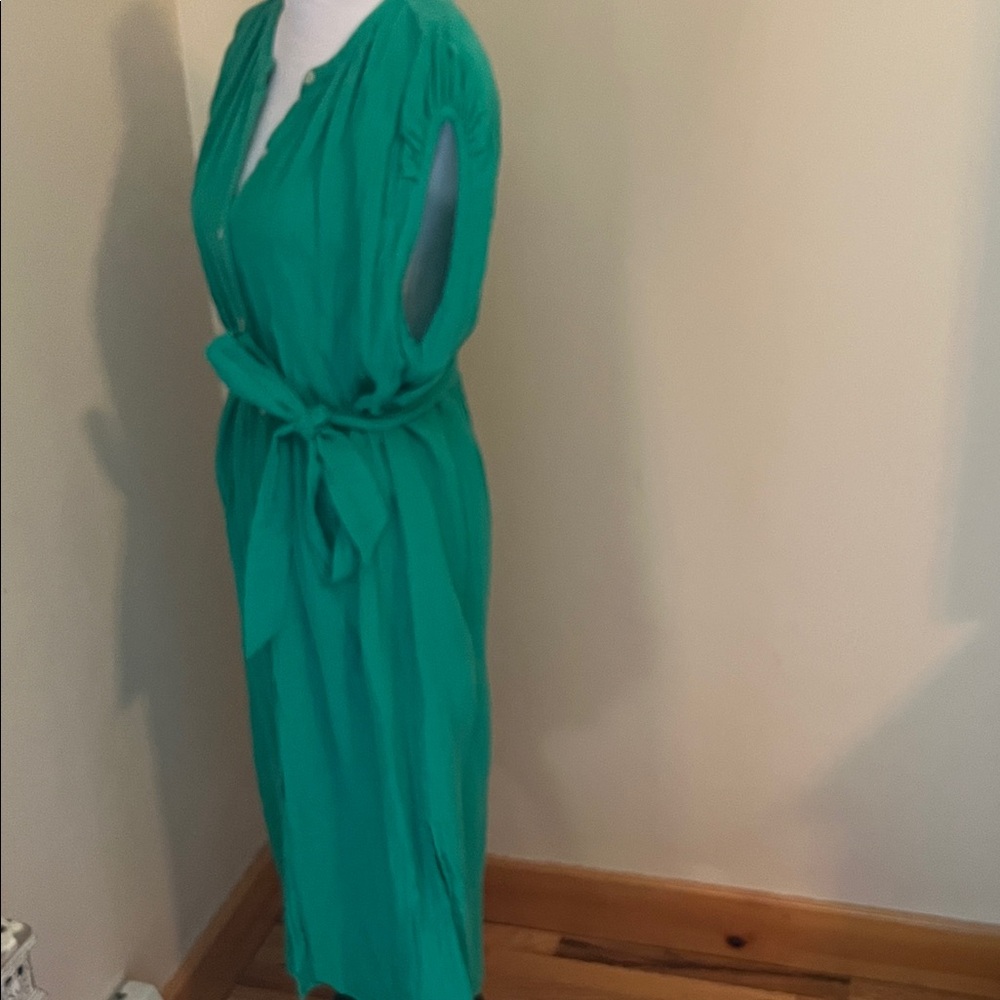 GAP Green Buttoned Midi Dress - Picture 5 of 8